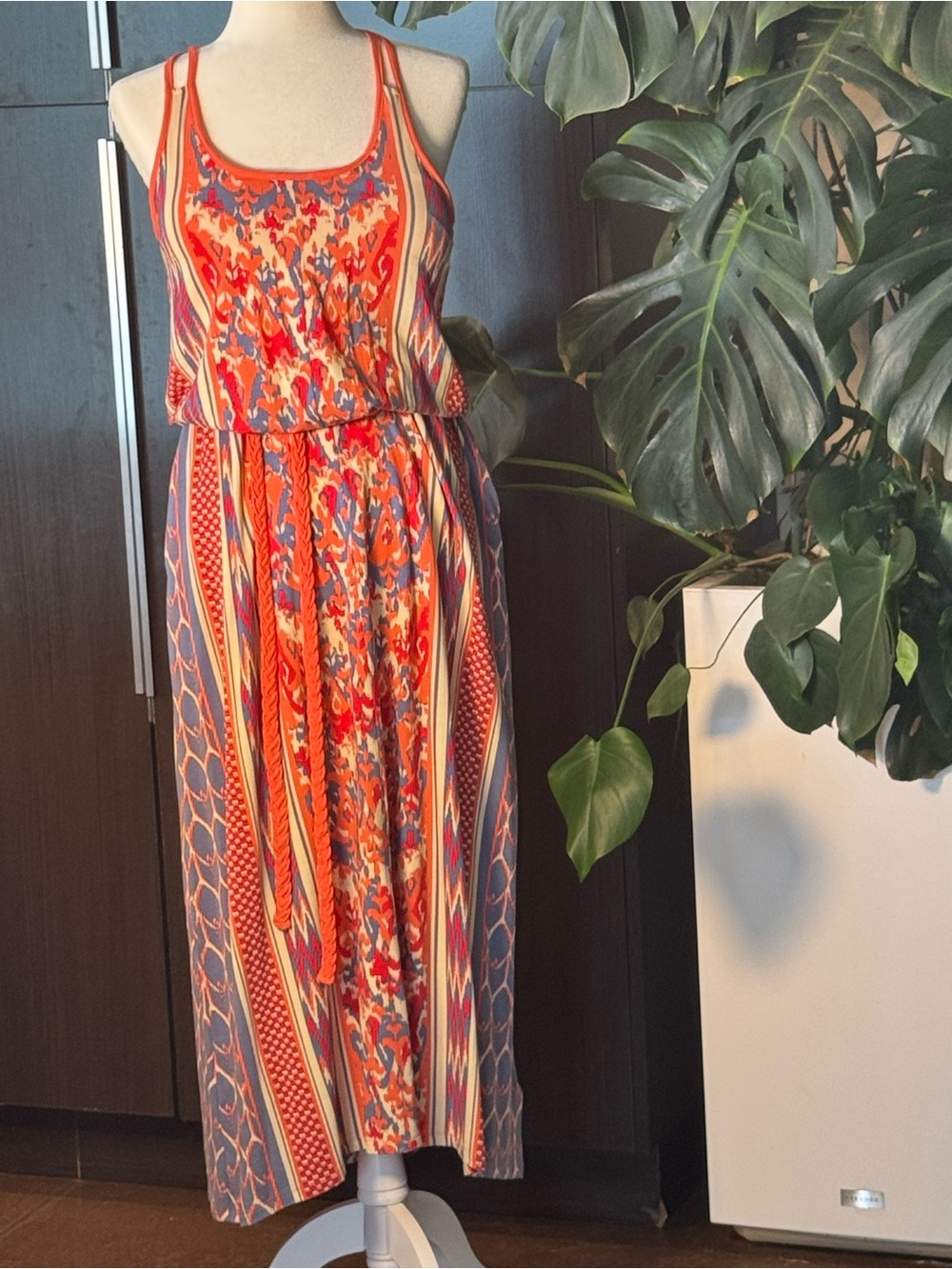 The North Face Orange & Blue Printed Maxi Dress